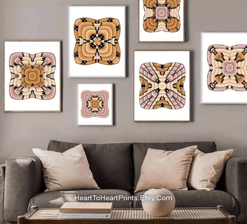 Neutral Geometric PRINTABLE Wall Art Set of 12 Prints Earth - Etsy
