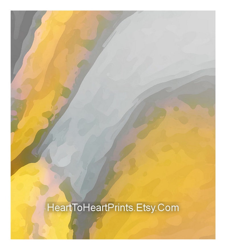Mustard Yellow Gray Abstract Painting Set of 3 Prints Abstract ...
