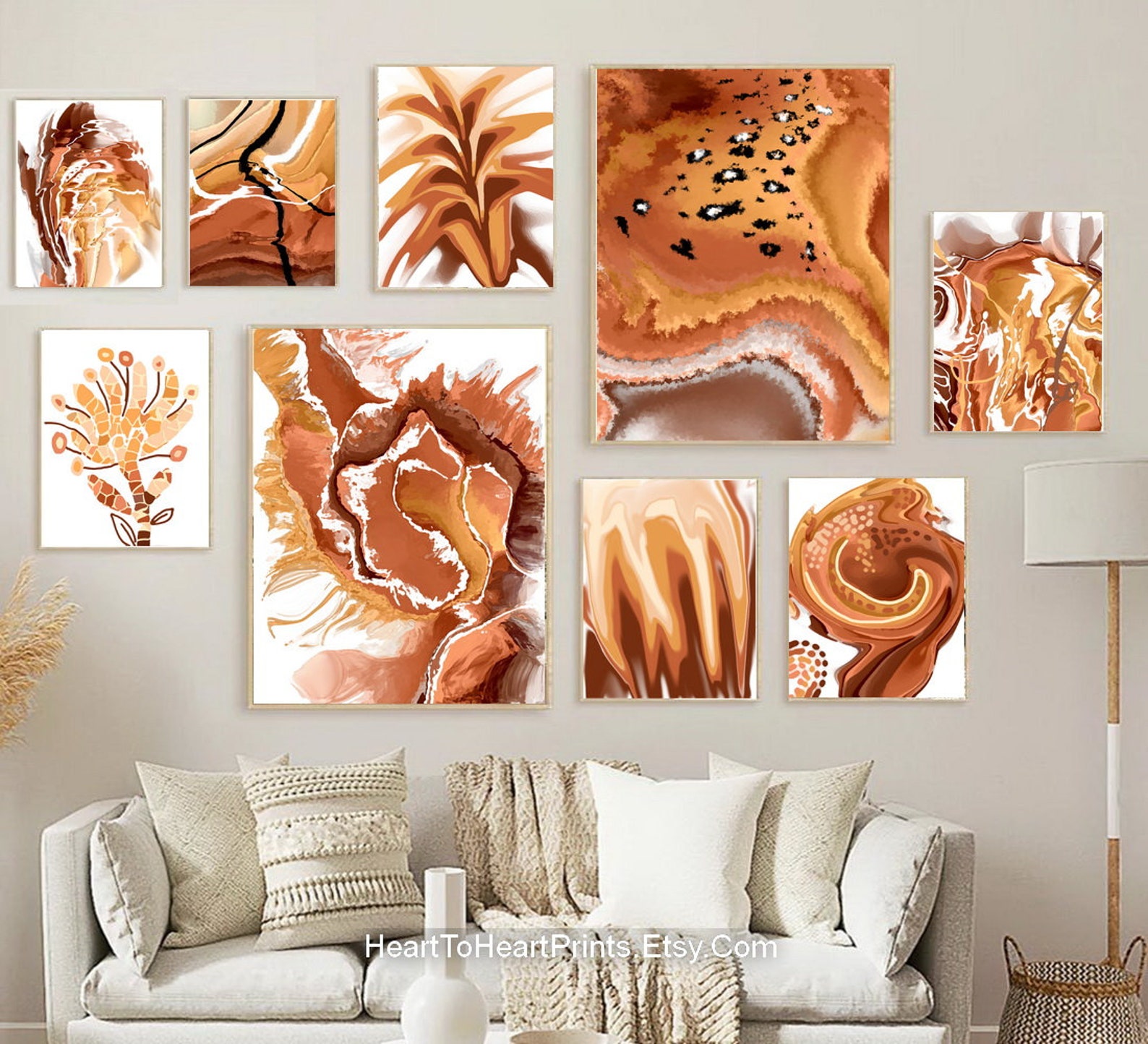Burnt Orange Gallery Wall Art Set of 9 PRINTABLE Terracotta - Etsy