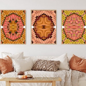 Orange Printable Wall Art Burnt Orange Geometric Set of 3 Prints Terracotta Abstract Artwork Rust Posters Contemporary Modern Geometric Art