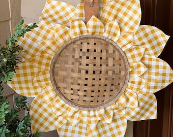 Sunflower wreath, sunflower door hanger, summer wreath, fall wreath