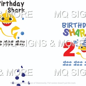 Geburtstag Hai, Doo Doo, digitaler Download svg, ai, jpg