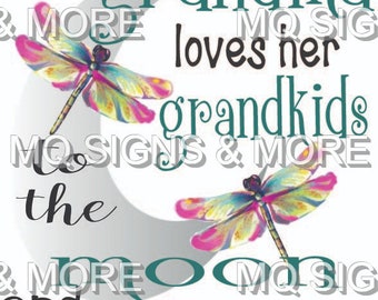 Esta abuela ama a sus nietos hasta la luna y más allá jpg SVG AI descarga digital