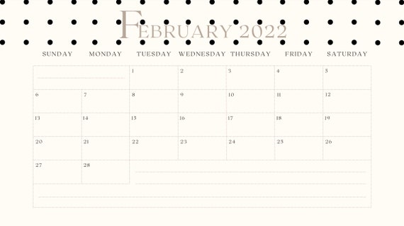 Calendar 2022 Download. Full Year Calendar Monthly Calendar. Black and  White Polka Doted Calendar. Stay Organized Office Decor Cute Calendar - Etsy