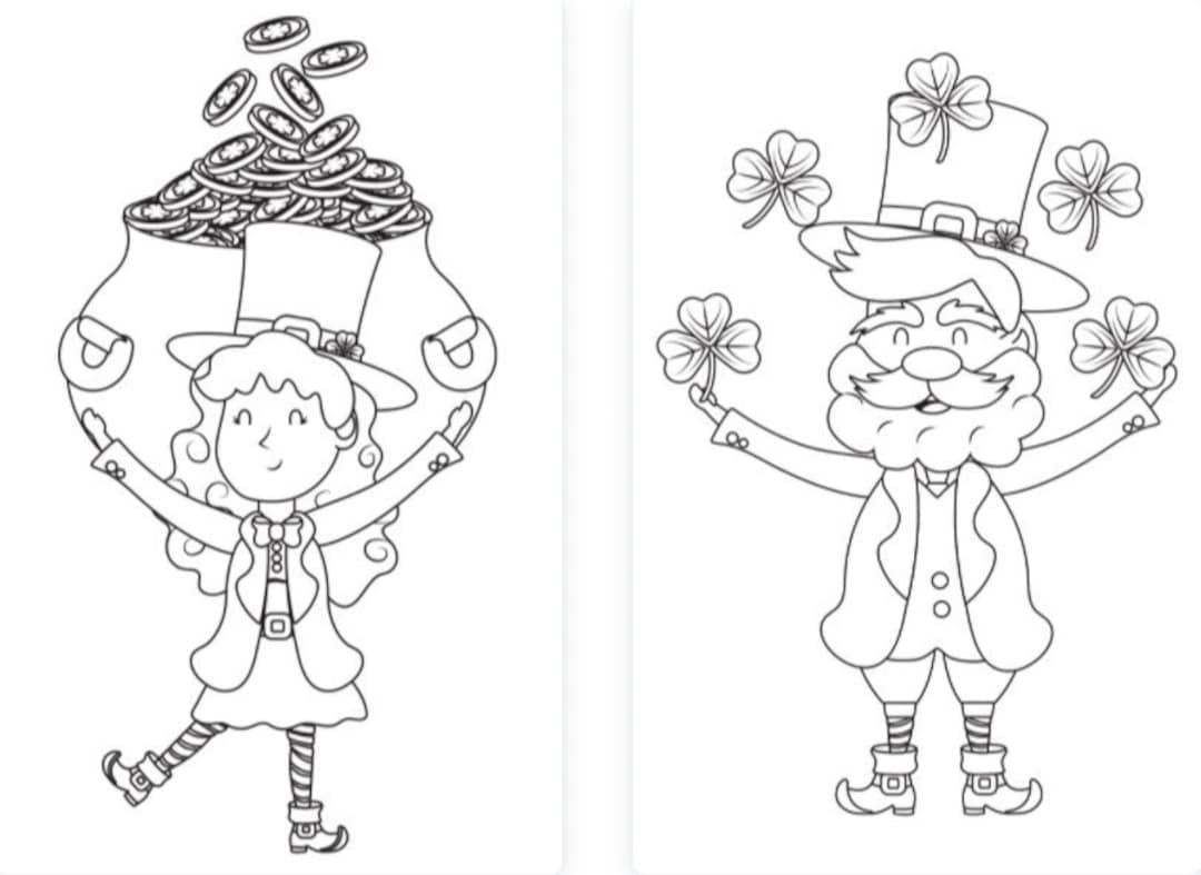 Kids Coloring Pages 10 Pages St Patricks Day Coloring Pages Instant ...