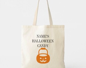 Double Sided Trick Or Treat Bag With Custom Name On It