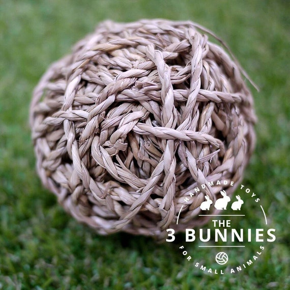 Natural seagrass ball / rabbit toys / bunny toys / toys for Etsy