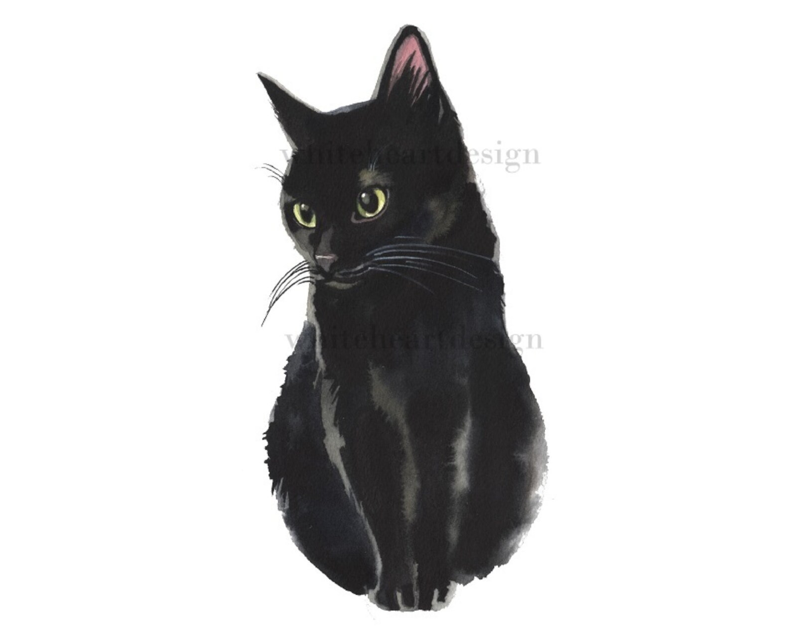 Черный кот рисунок