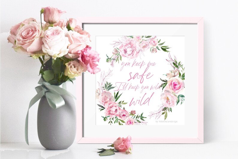 Love Confession Pink Rose Watercolor Floral Wreaths Flowers Etsy