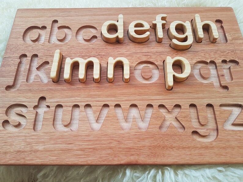 Lowercase Wooden Alphabet Letters puzzle Tracing letter ...