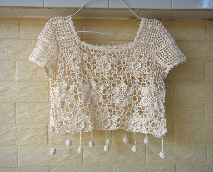 Boho Crochet Crop Top | Etsy