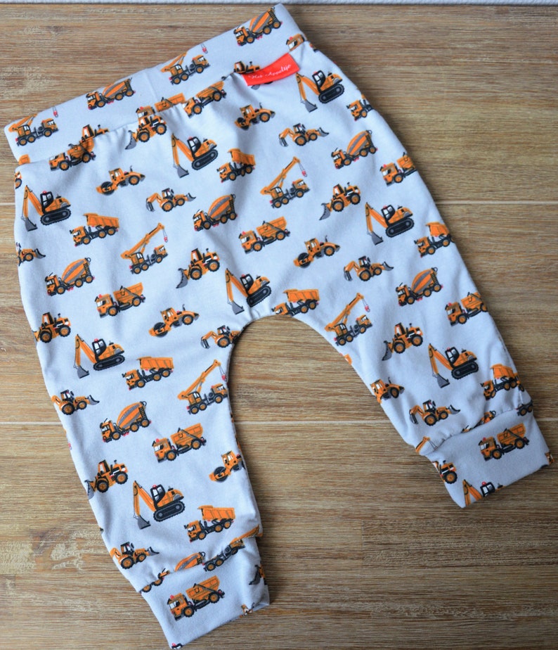wrecker gray baby pants baby legging baby harem pants excavator