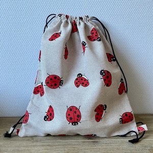Sac à dos, sac de sport, sac à dos pour enfants, sac à dos pour l'école, sac à dos pour chambre d'enfant, coccinelle, insectes, sac de pyjama