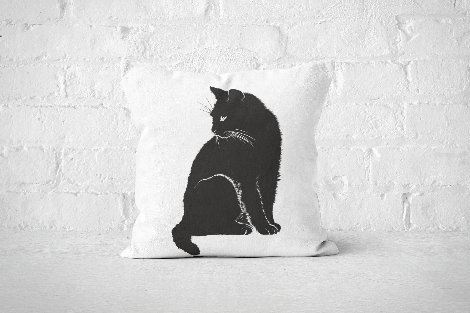 Black Cat Pillow Cases Cat Throw Pillow Covers Black & Etsy