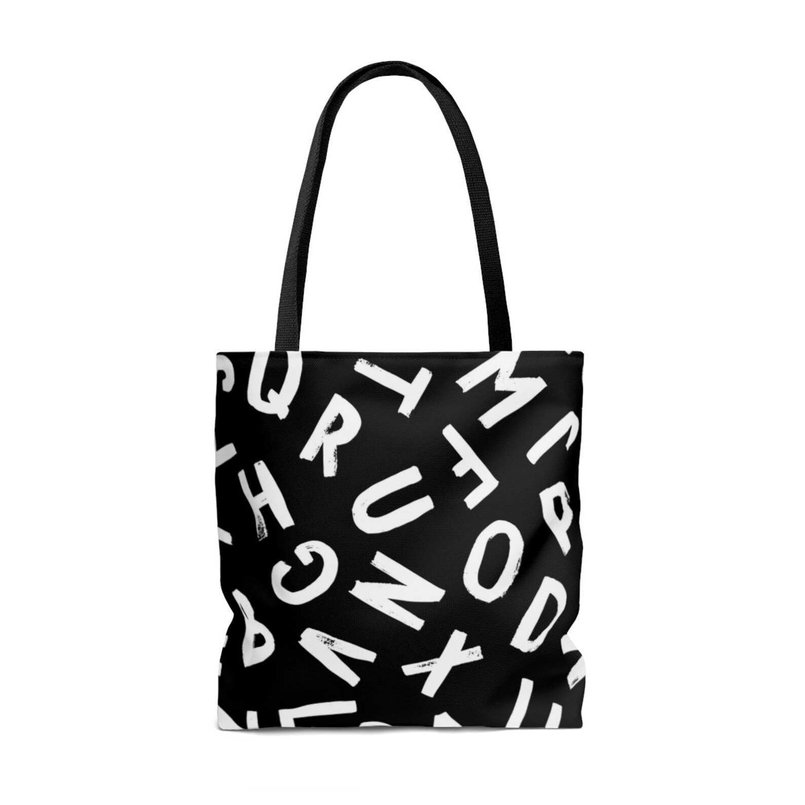Typo Bag large tote bag black & white beach tote monogram Etsy
