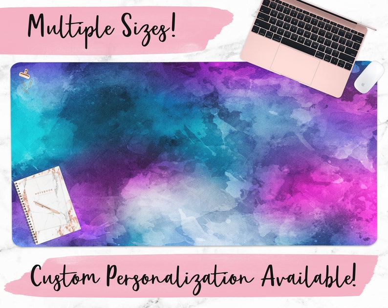 Abstract Watercolor Desk Mat | multiple sizes, matching accessories and personalization available!