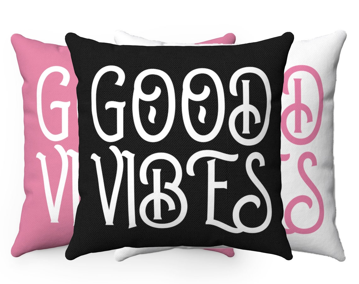 Good Vibes Pillow MORE COLORS AVAILABLE throw pillow dorm Etsy
