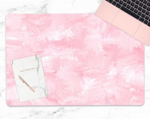 Pink Watercolor Desk Mat Pink Office Decor Cubicle Decor | Etsy