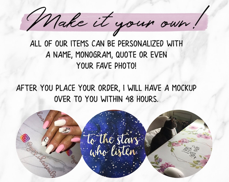 custom personalization available! Mouse Pad or Keyboard Wrist Rest multiple sizes /& styles Daisy Desk Mat