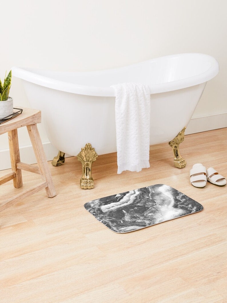 Marble Shower Curtain or Bath Mat