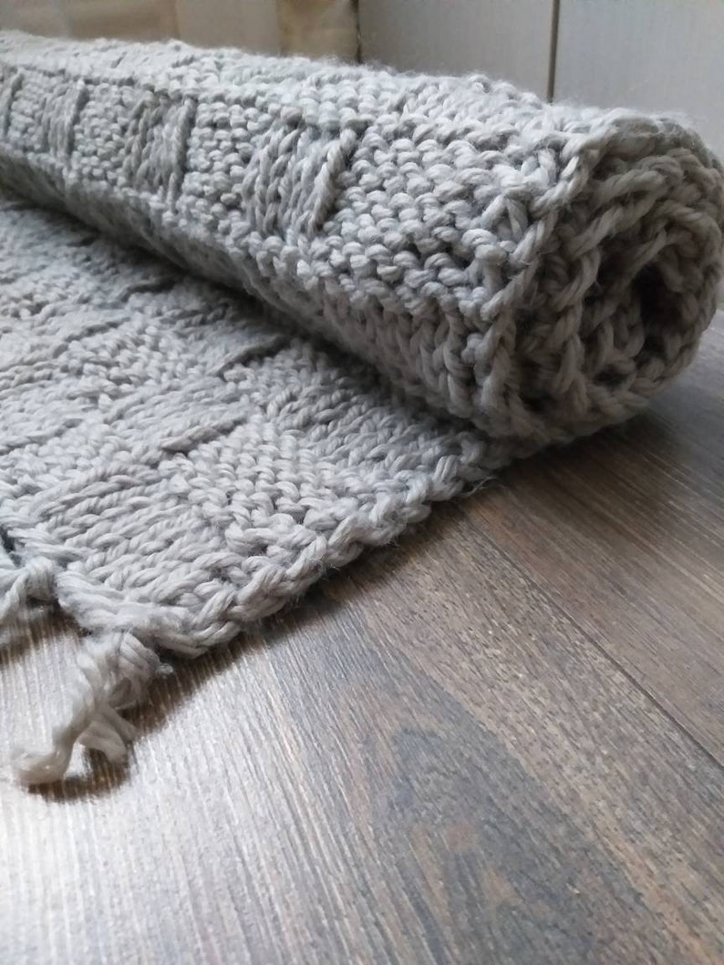 Chunky carpet big knit rug Handknit carpet Floor Rug Etsy