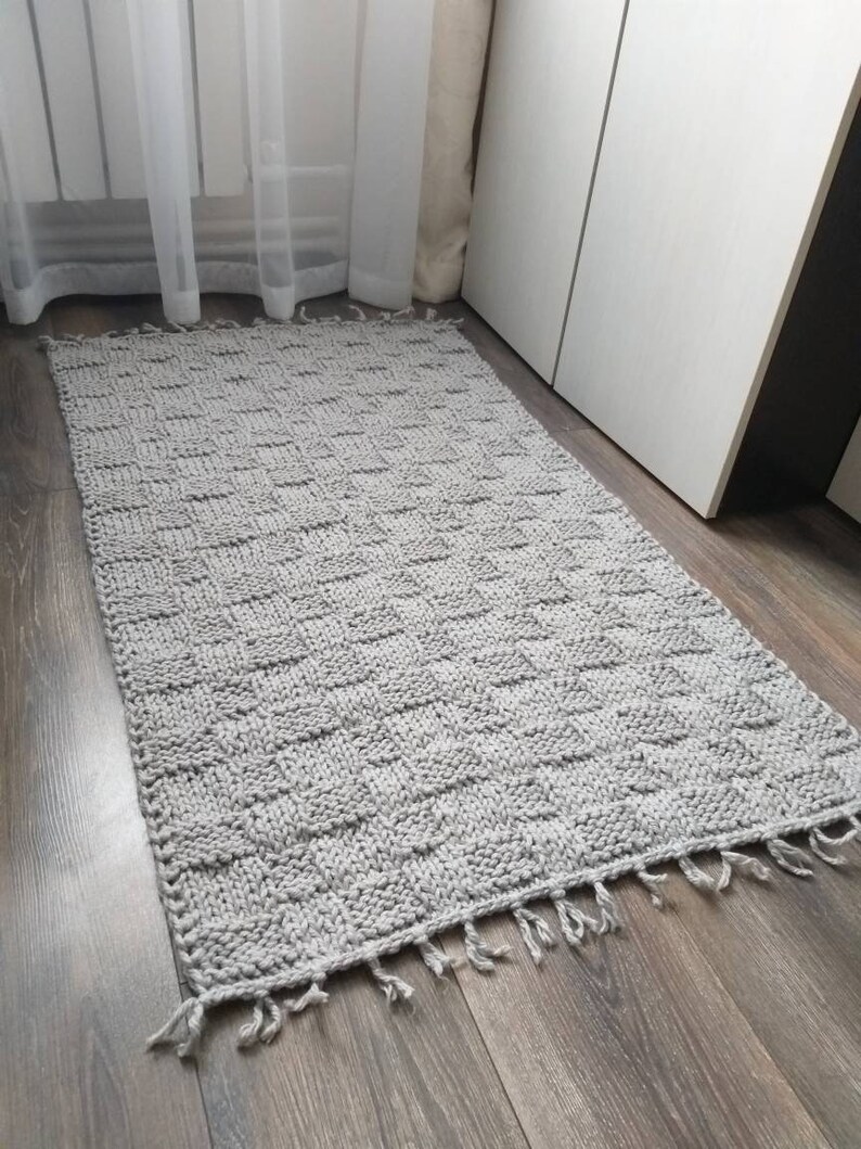 Chunky carpet big knit rug Handknit carpet Floor Rug Etsy