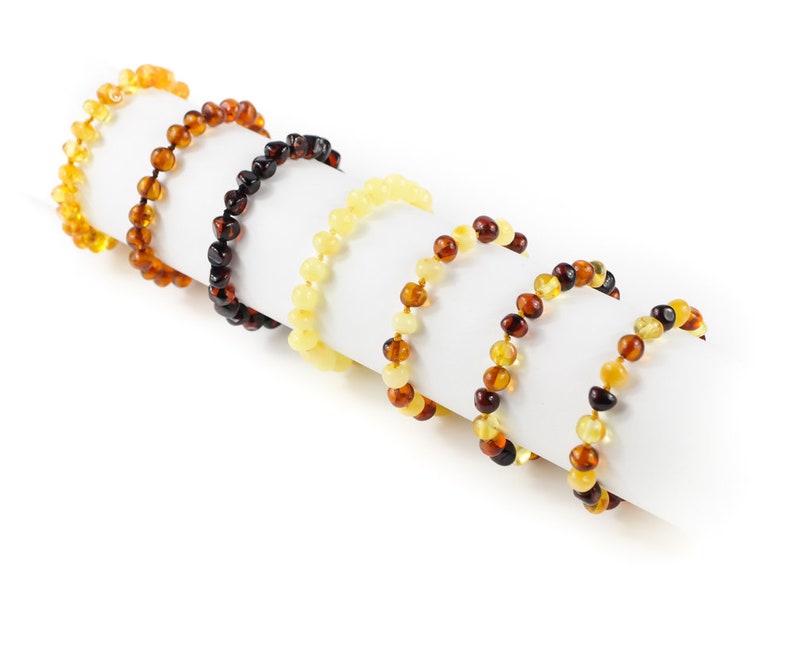 Quality amber bracelet for kid and adult Safety knotted amber bracelet Premium polished Baltic amber bead/'s Choose your size and color