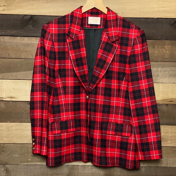 Vintage Pendleton Women's Wool Plaid Blazer Coat J