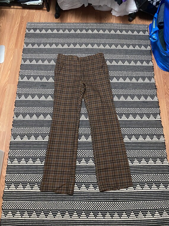 Vintage 70s Christian Dior Pleaded Plaid Pants