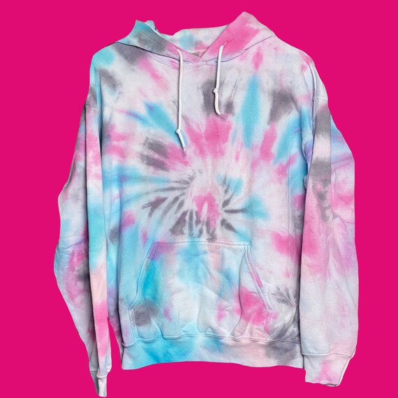 Tie Dye Women's Spiral Pink/Green Pullover Hoodie