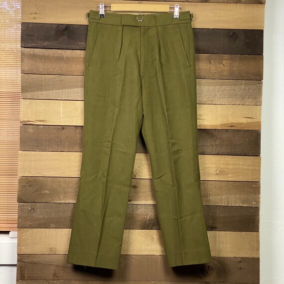 Vintage Army Men's Green Uniform Wool Pants | Vint