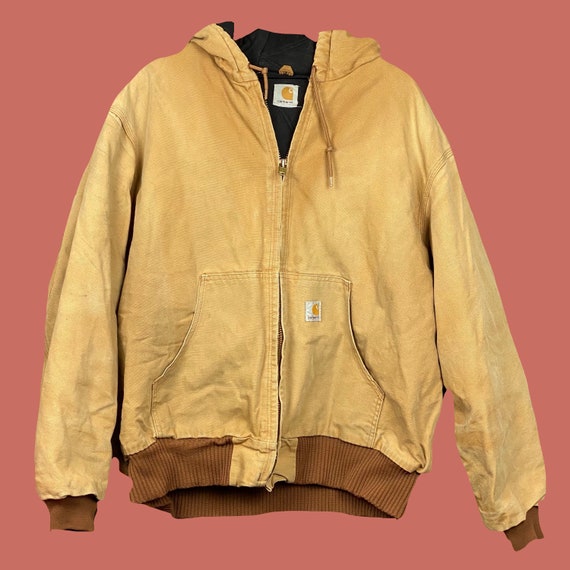 Carhartt Men's Hooded Workwear Distressed Faded Br