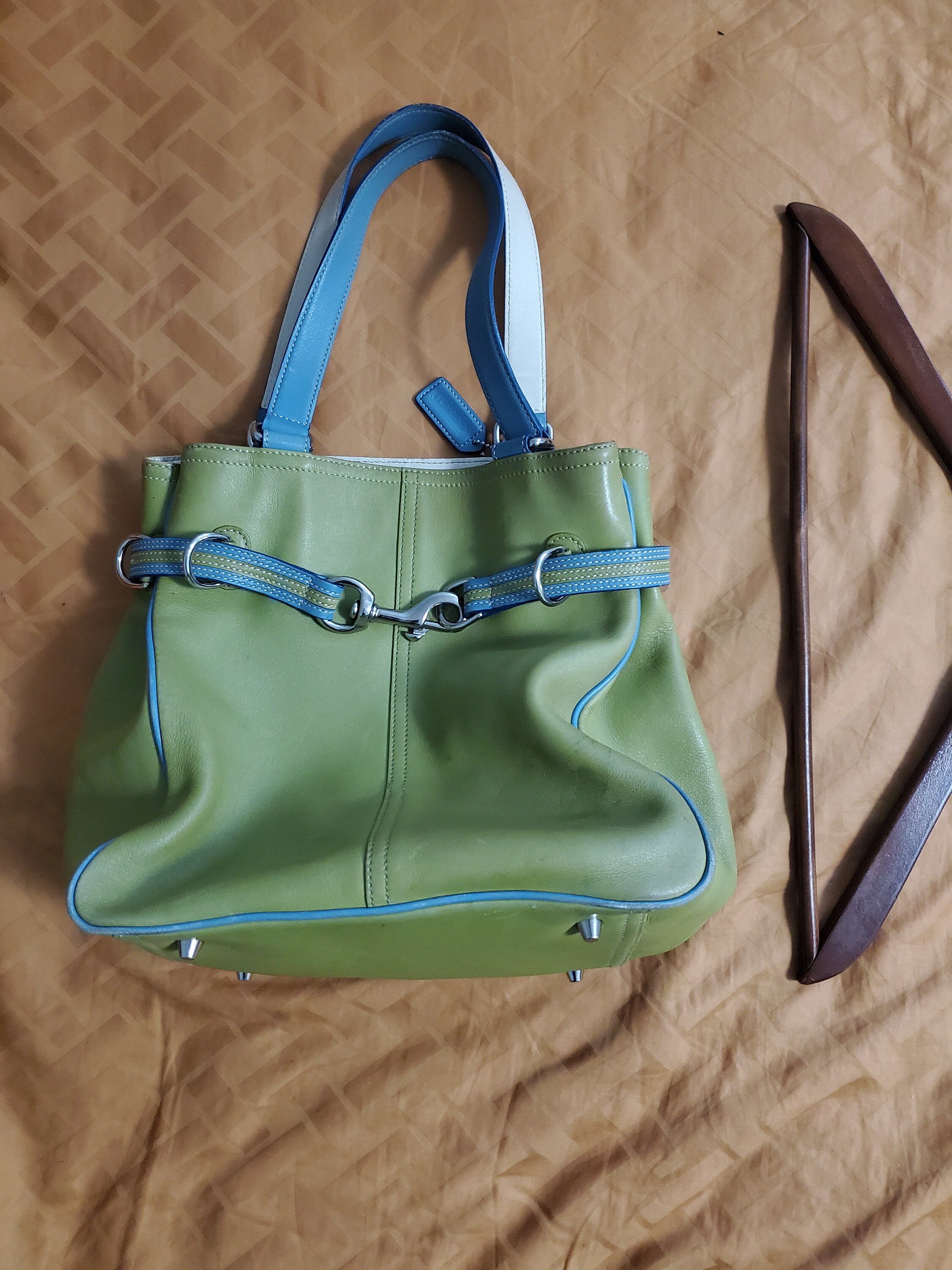 Coach Green Bag - For Sale on 1stDibs  army green coach purse, lime green  coach purse, vintage coach green bag