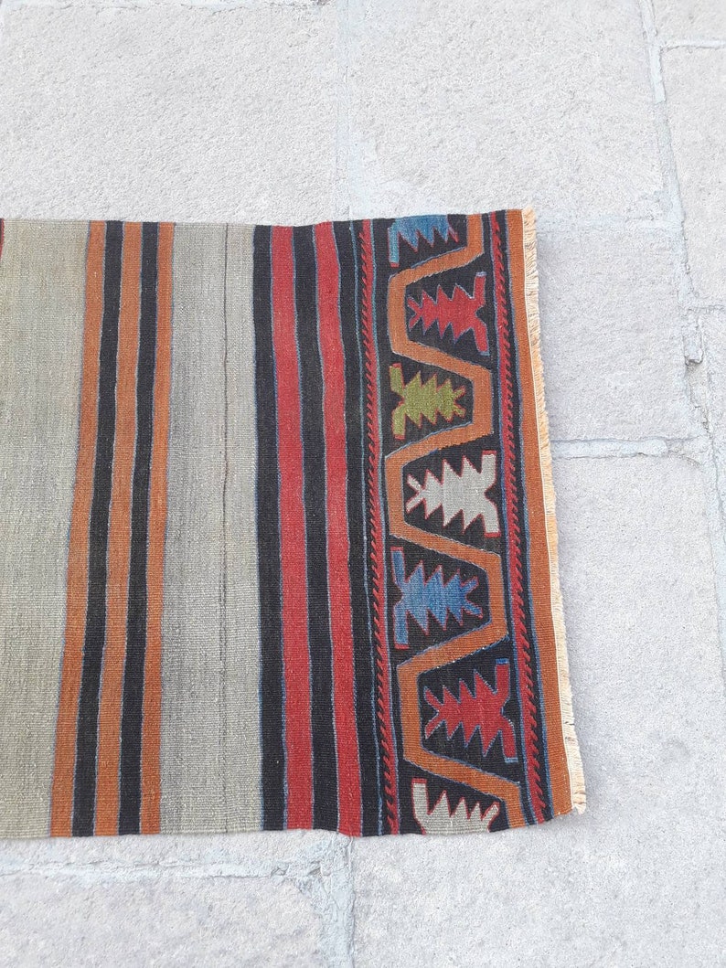 Vintage Kilim Rug Runner Turkish Kilim Rug Runner Hallway Runner Rug Oushak Kilim Rug Runner 2'6 x 12'6 ft Wool Rug Runner Free Shipping image 8