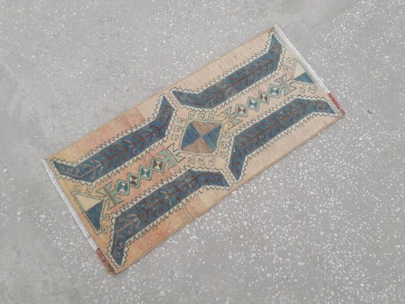 Bath Mat Bathroom Rug Faded Muted Color Turkish Yastik Rug Small Rug Runner ! 1/'4 x 3/'2 ft Small Size Oushak Rug 2 x 3 Oushak Rug