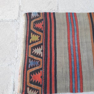 Vintage Kilim Rug Runner Turkish Kilim Rug Runner Hallway Runner Rug Oushak Kilim Rug Runner 2'6 x 12'6 ft Wool Rug Runner Free Shipping image 5