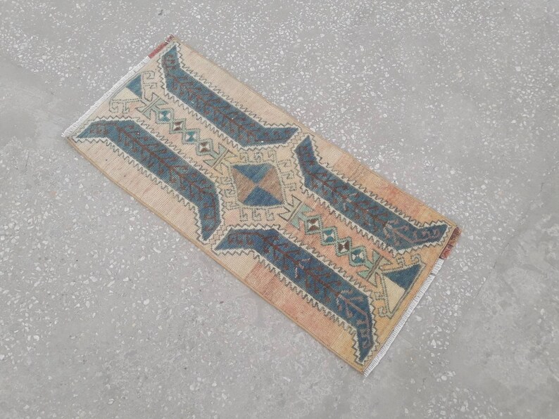 Bath Mat Bathroom Rug Faded Muted Color Turkish Yastik Rug Small Rug Runner ! 1/'4 x 3/'2 ft Small Size Oushak Rug 2 x 3 Oushak Rug