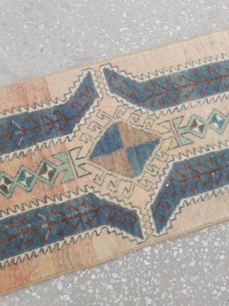 Bath Mat Bathroom Rug Faded Muted Color Turkish Yastik Rug Small Rug Runner ! 1/'4 x 3/'2 ft Small Size Oushak Rug 2 x 3 Oushak Rug