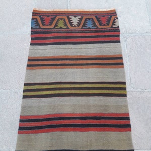 Vintage Kilim Rug Runner Turkish Kilim Rug Runner Hallway Runner Rug Oushak Kilim Rug Runner 2'6 x 12'6 ft Wool Rug Runner Free Shipping image 7