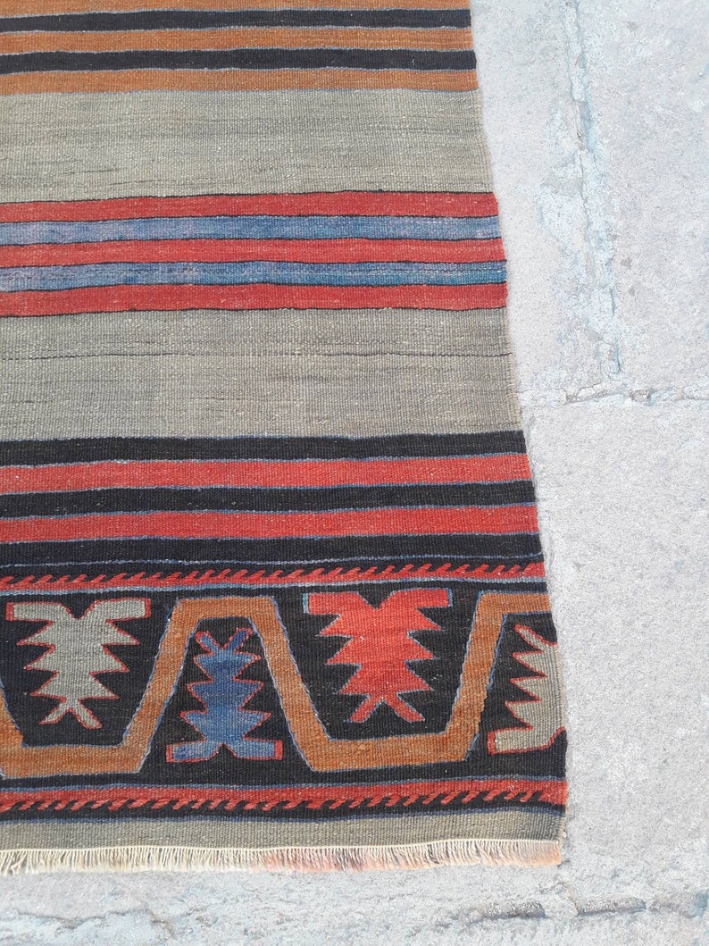 Vintage Kilim Rug Runner Turkish Kilim Rug Runner Hallway Runner Rug Oushak Kilim Rug Runner 2'6 x 12'6 ft Wool Rug Runner Free Shipping image 4