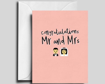 Mr and Mrs Wedding Card