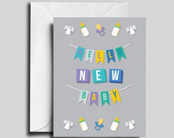 Hello New Baby Greeting Card