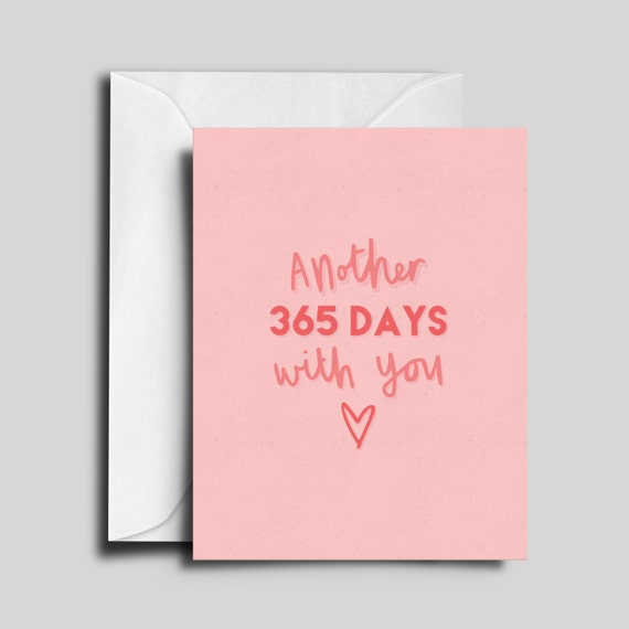 365 Days With You Valentine S Day Love Card Etsy 365 Days With You Valentine S Day Love Card Etsy