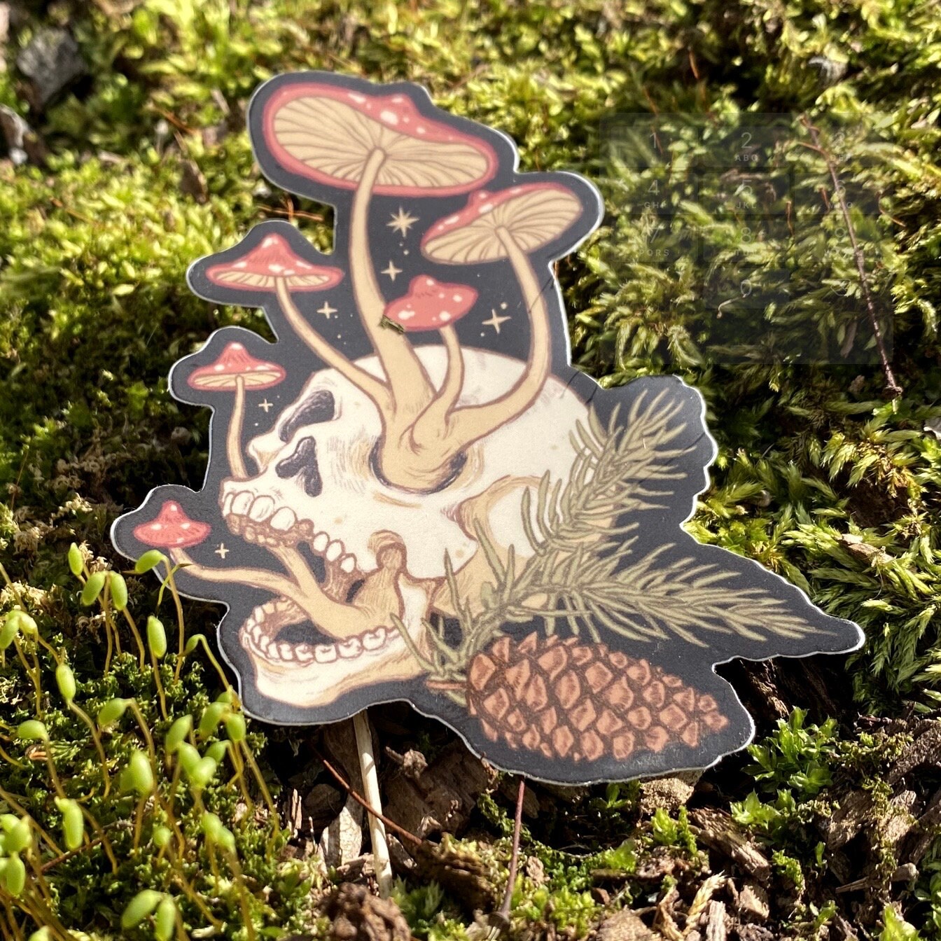 Forest Funeral Sticker Set Skull Mushrooms Whimsigoth Moths Rib Cage ...