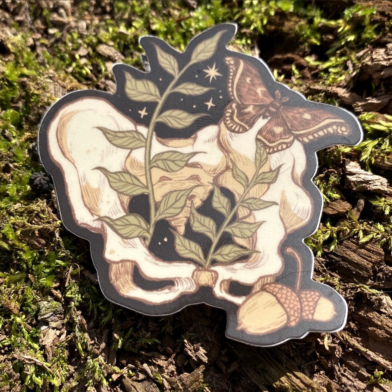 Forest Funeral Sticker Set Skull Mushrooms Whimsigoth Moths Rib Cage ...