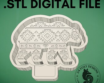 Aztec Bear Freshie Mold Housing, 3D Printer .STL (Digital Download)