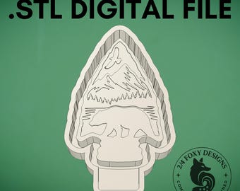 Arrowhead with Bear Digital Design for Freshie Blank Mold Housing Molding 3d Printer File .STL STL