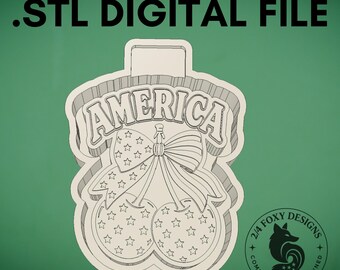 America Cherries Patriotic Freshie Mold Housing 3D Printer File (STL Digital Download)