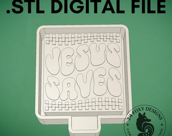 Jesus Saves Checkered Freshie Mold Housing 3D Printer File (.STL Digital Download)