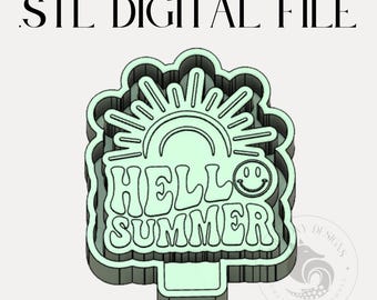 Hello Summer Digital Design for Freshie Blank Mold Housing Molding 3d Printer File .STL STL